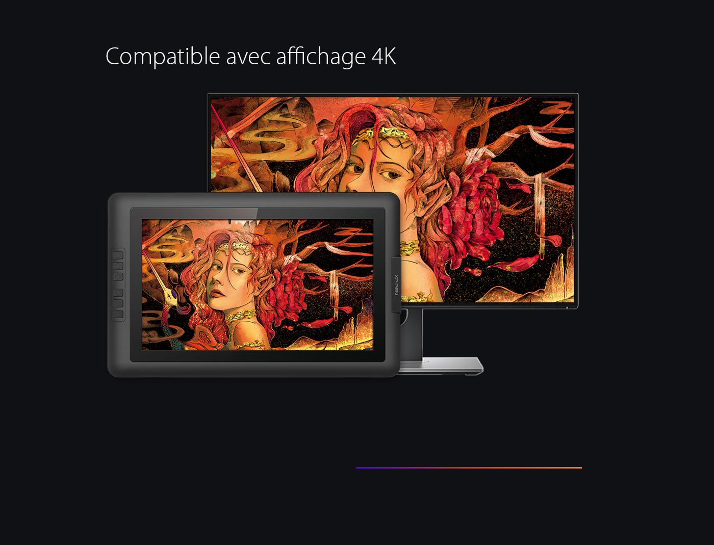 XP-Pen Artist 15.6 tablette écran Supporter l'affichage de 4k Saisissez